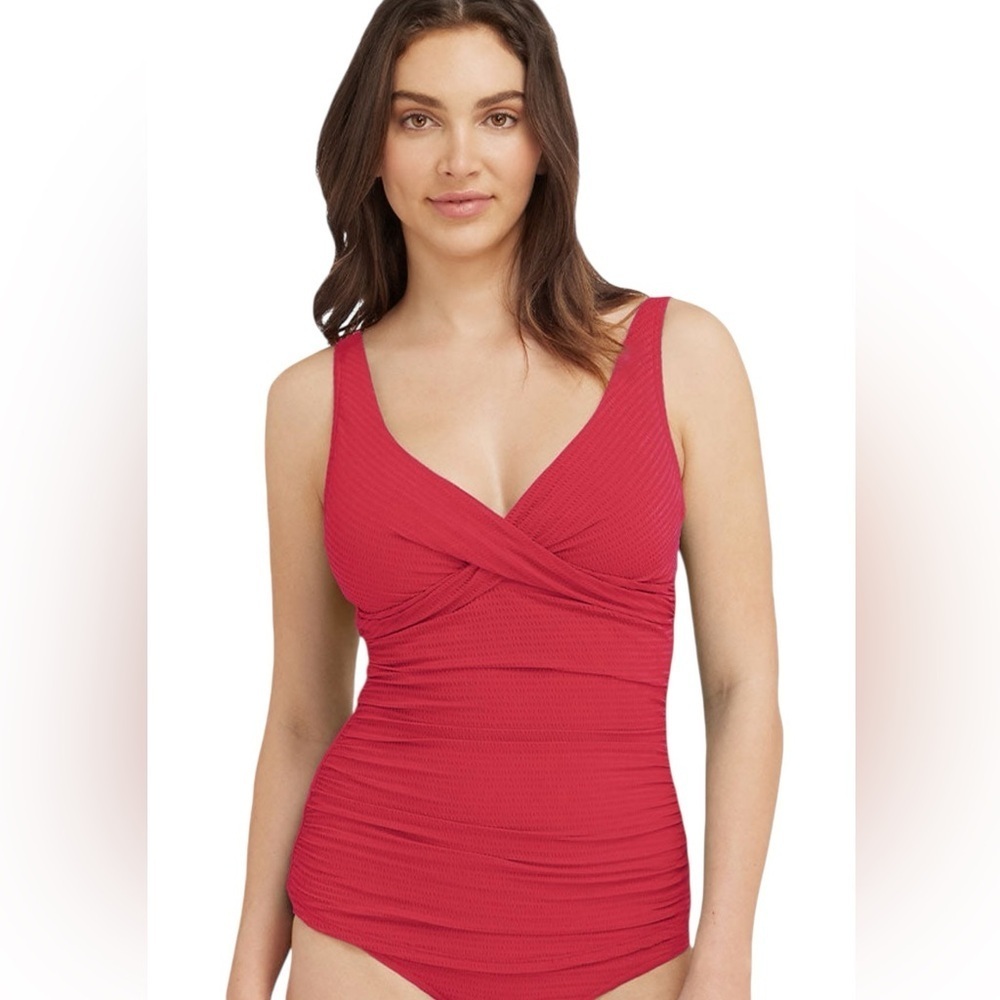 Sea Level Swim Australia Messina Cross Front Tankini Separate Size 14 Red NWT